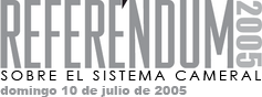 Banner Referendum Sobre El Sistema Cameral 2005. Domingo, 10 de julio de 2005.